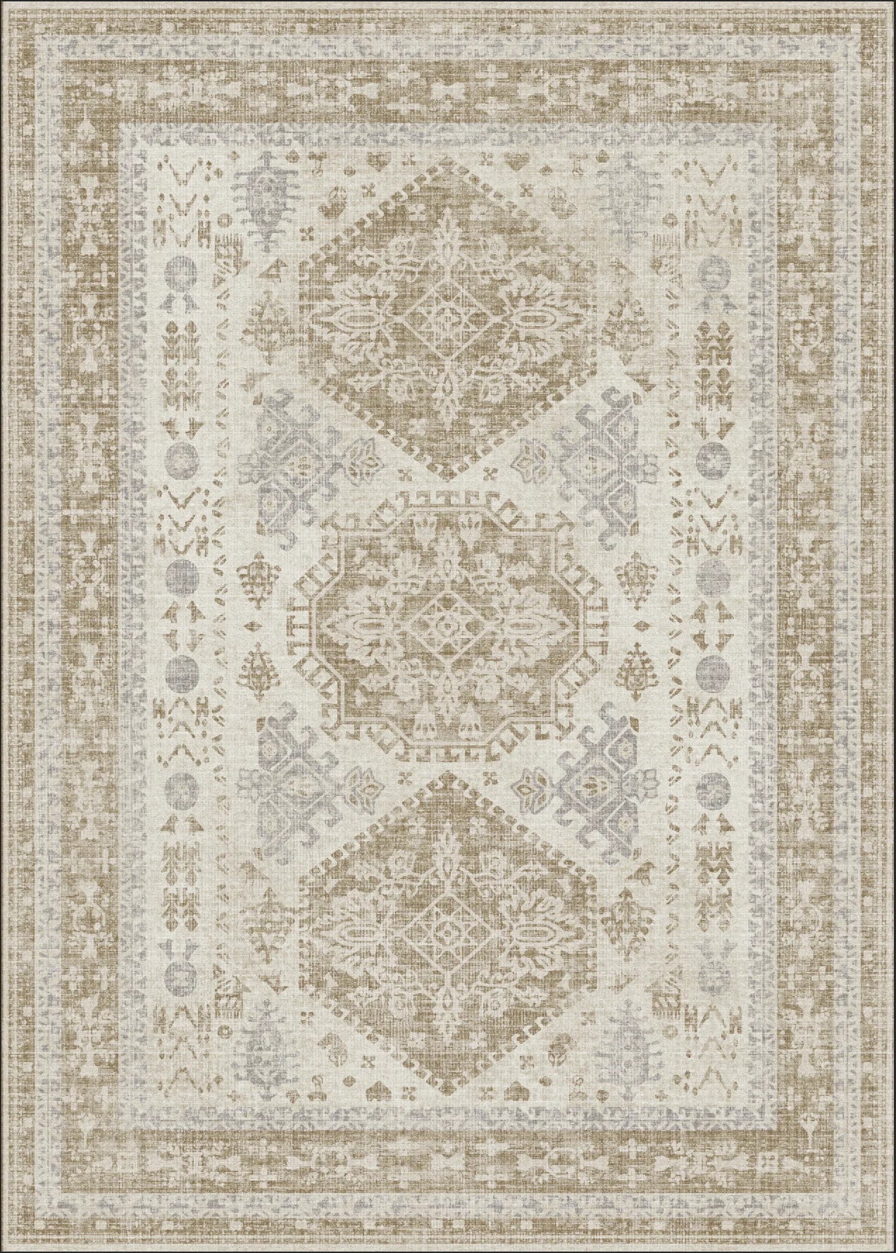 KUETH 8x10 Area Rugs for Living Room Bedroom, Machine Washable Rug Stain Resistant Non-Shed Carpet, Low Pile Mat with Non Slip Backing