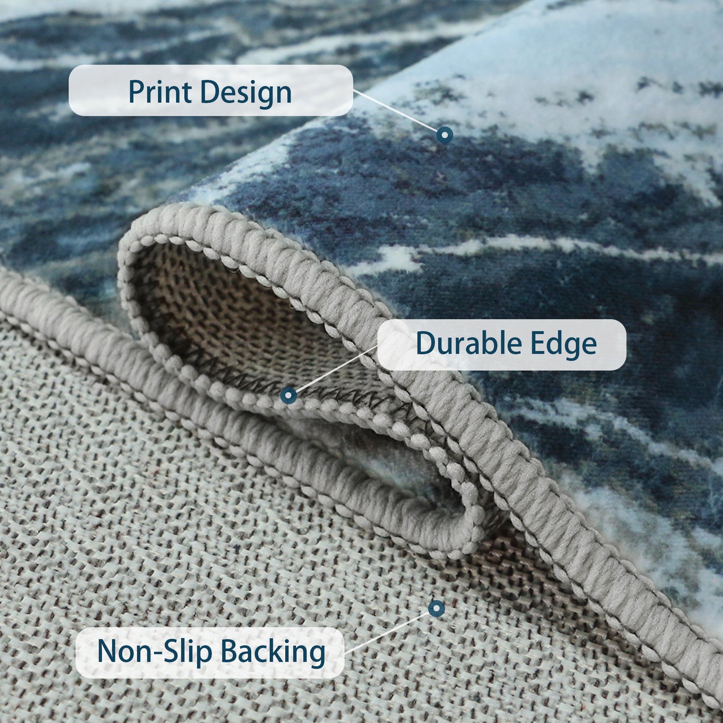 KUETH Area Rugs for Bedroom 5x7 Abstract Machine Washable Vintage Rugs Distressed Modern Print Throw Rug for Living Room Aesthetic, Non Slip Carpet with Gripper
