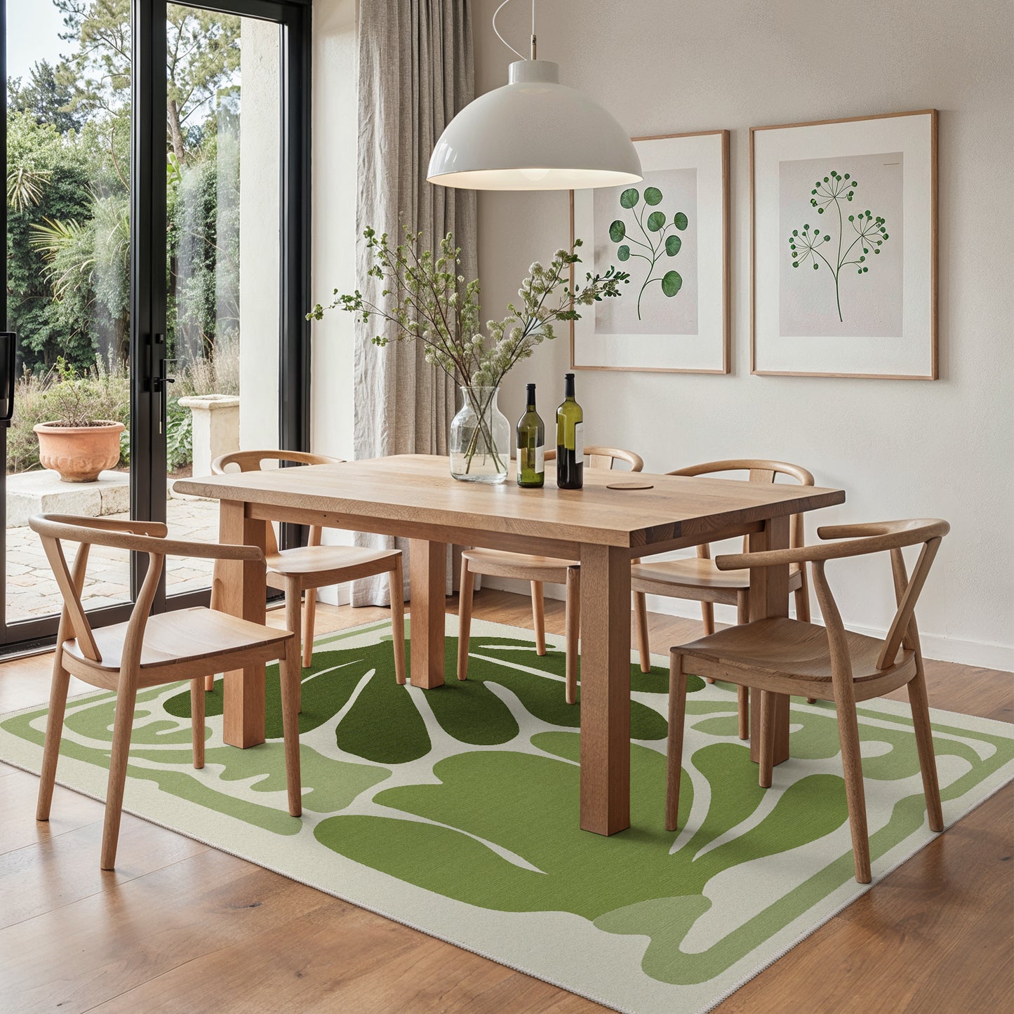 KUETH 5X7 Area Rugs Machine Washable Rugs for Living Room, Non Slip Throw Rug with Rubber Backing, Green Rug for Entryway、Bedroom、Kitchen、Floor and Dining Room