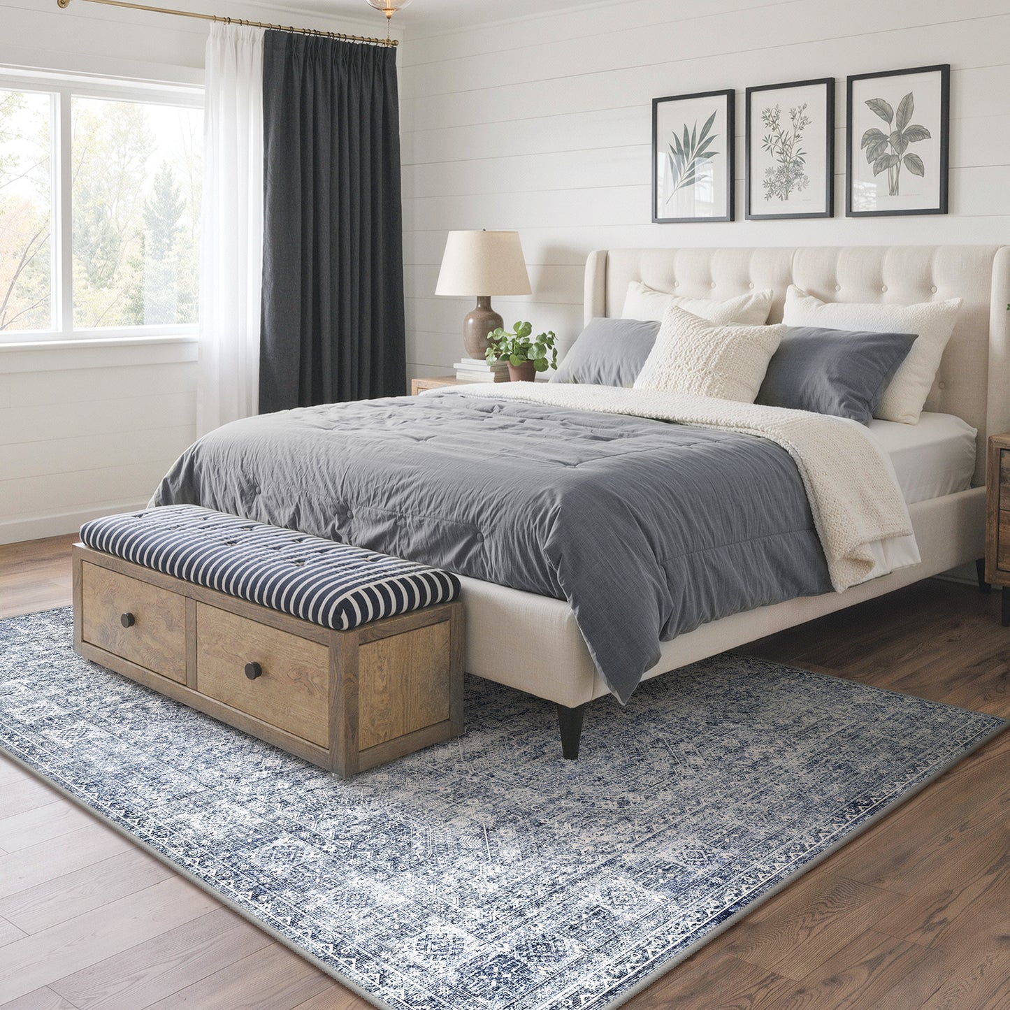 KUETH Area Rugs Machine Washable Rugs for Living Room, Non Slip Throw Rug with Rubber Backing, Rug for Entryway、Bedroom、Kitchen、Floor and Dining Room