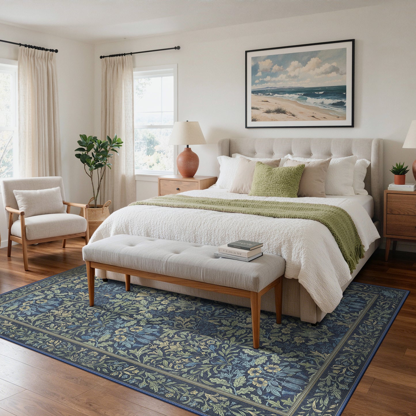 KUETH Area Rugs Machine Washable Rugs for Living Room, Non Slip Throw Rug with Rubber Backing, Rug for Entryway、Bedroom、Kitchen、Floor and Dining Room