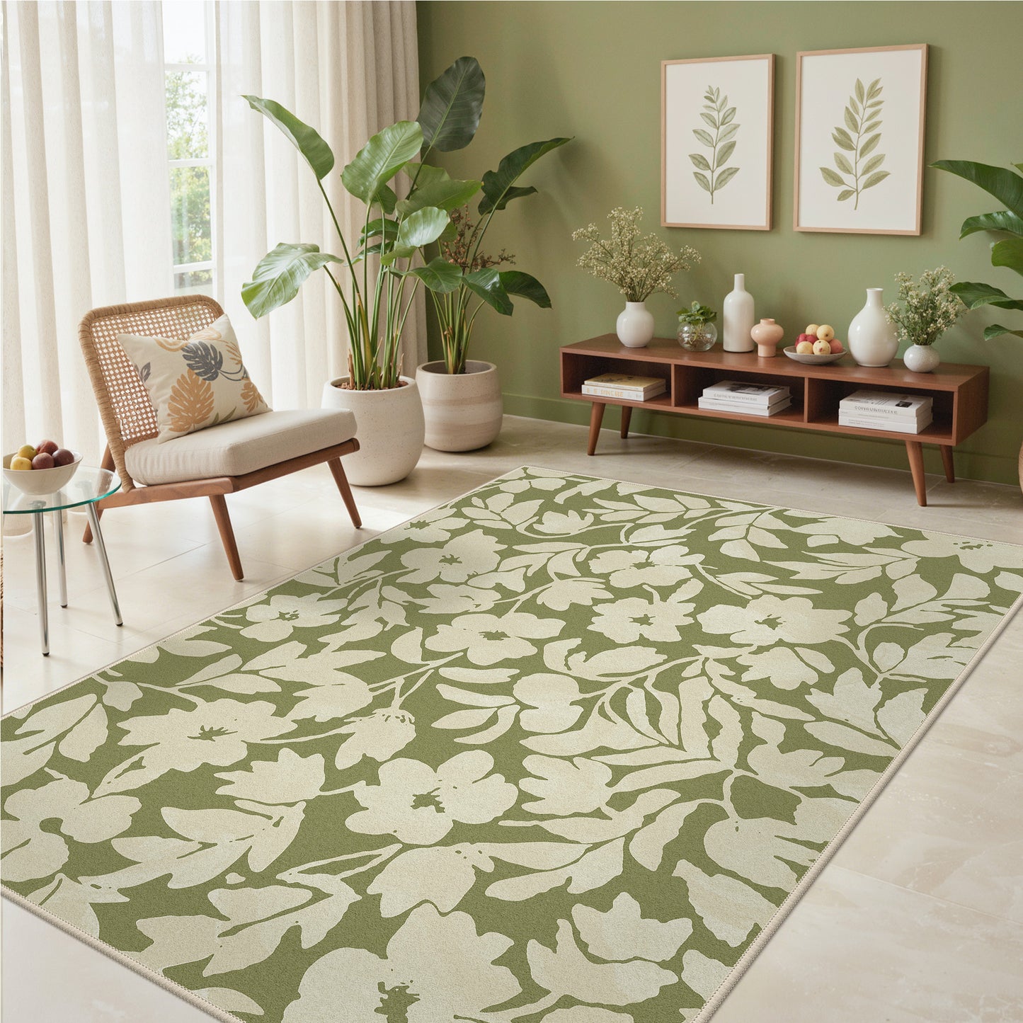 KUETH Area Rugs Machine Washable Rugs for Living Room, Non Slip Throw Rug with Rubber Backing, Rug for Entryway、Bedroom、Kitchen、Floor and Dining Room