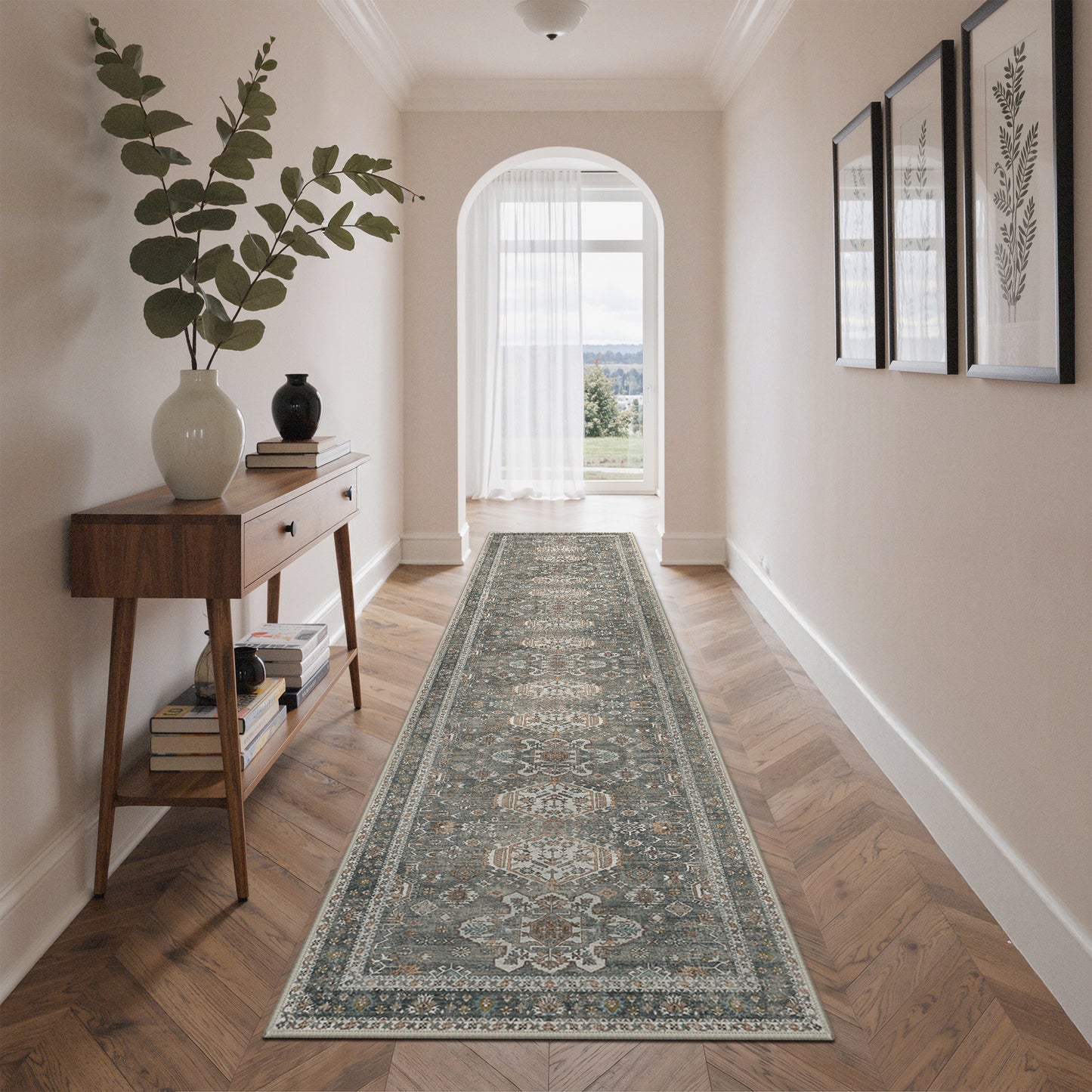 KUETH Area Rugs Machine Washable Rugs for Living Room, Non Slip Throw Rug with Rubber Backing, Rug for Entryway、Bedroom、Kitchen、Floor and Dining Room