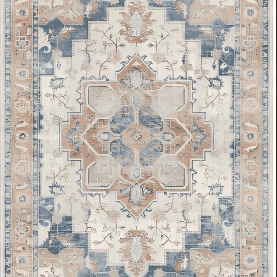 KUETH Modern 8x10 Area Rugs for Living Room, Non Slip Machine Washable Retro Rugs, Low Pile Chenille Print Rug for Bedroom, Dining Room, Home Office