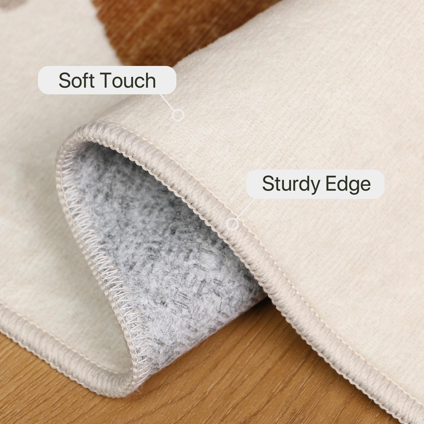KUETH 3X5 Area Rugs Machine Washable Rugs for Living Room, Non Slip Throw Rug with Rubber Backing, Brown Rug for Entryway、Bedroom、Kitchen、Floor and Dining Room