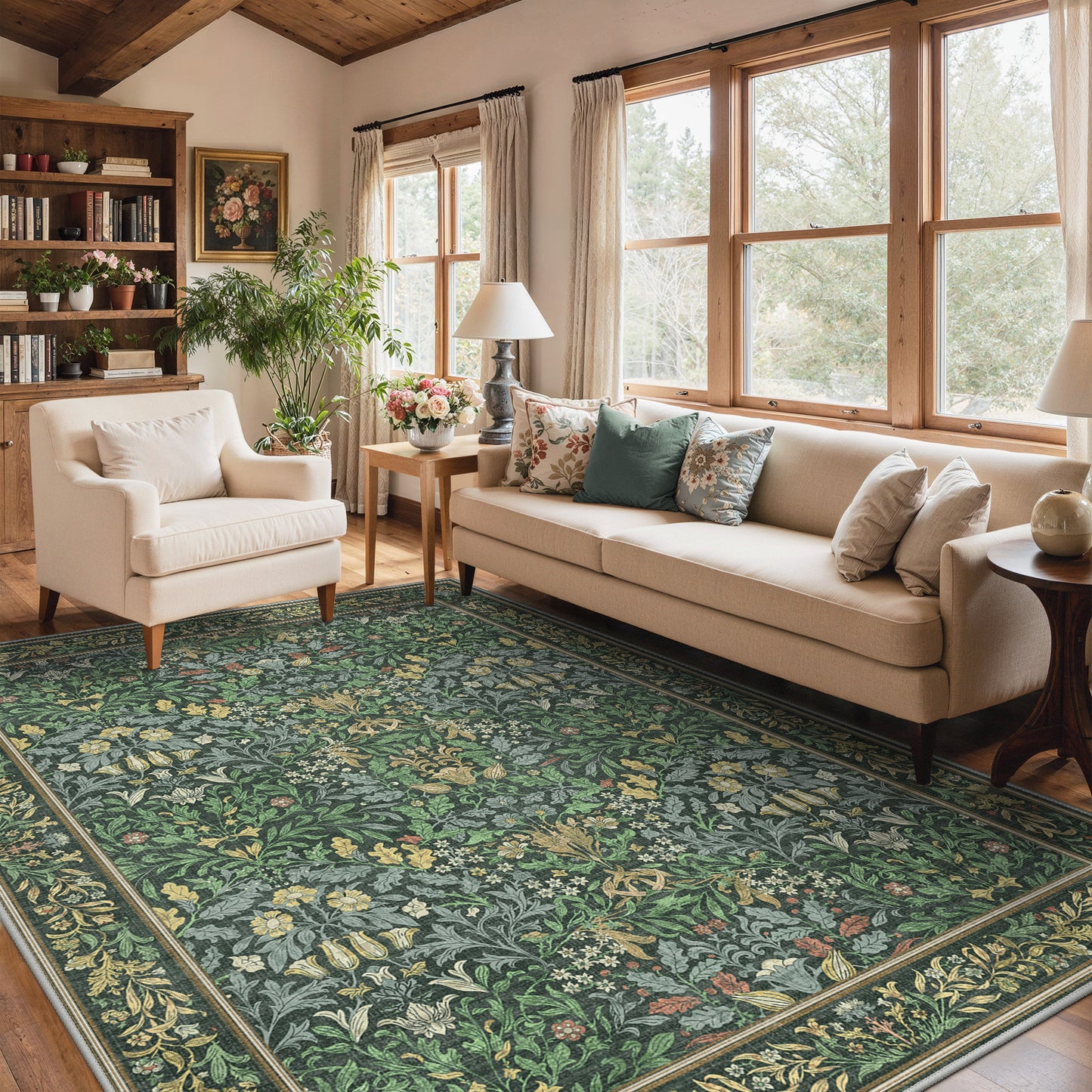 KUETH Area Rugs Machine Washable Rugs for Living Room, Non Slip Throw Rug with Rubber Backing, Rug for Entryway、Bedroom、Kitchen、Floor and Dining Room