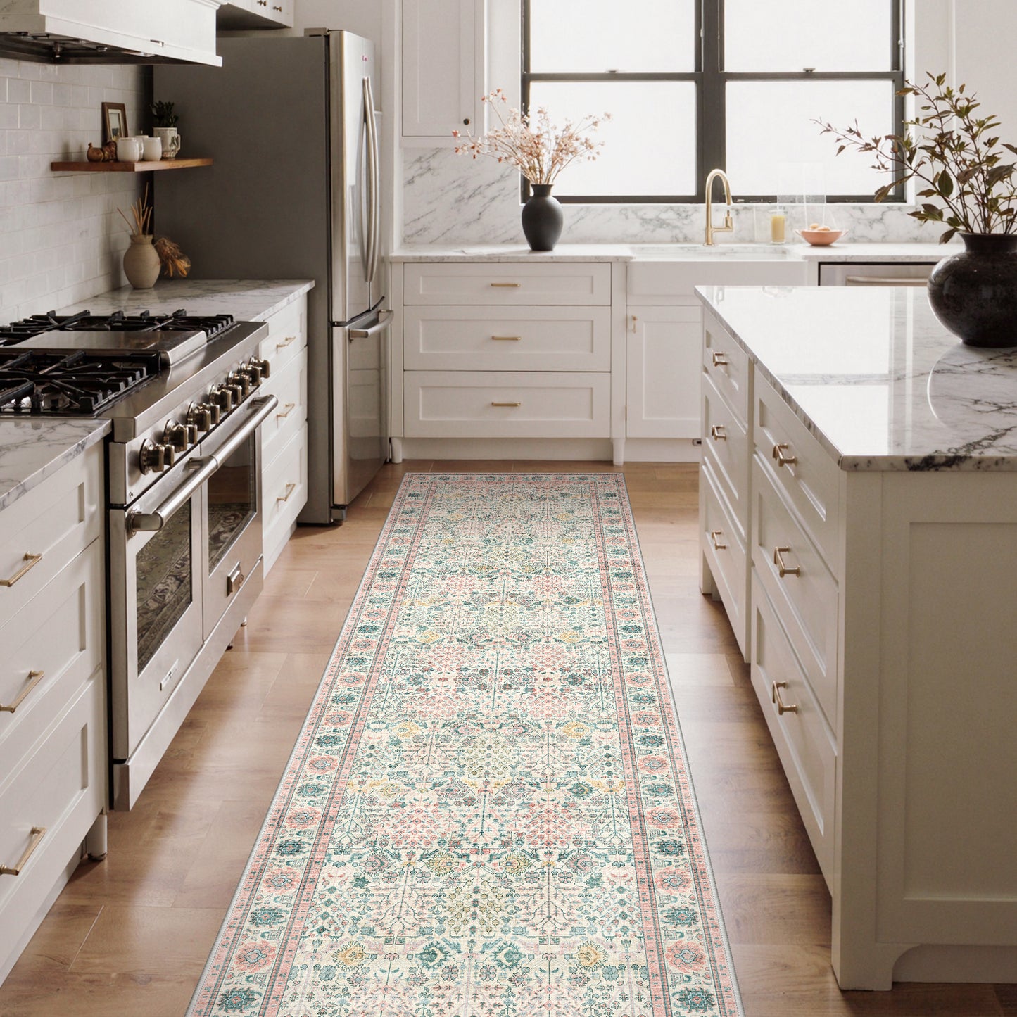 KUETH Area Rugs Machine Washable Rugs for Living Room, Non Slip Throw Rug with Rubber Backing, Rug for Entryway、Bedroom、Kitchen、Floor and Dining Room