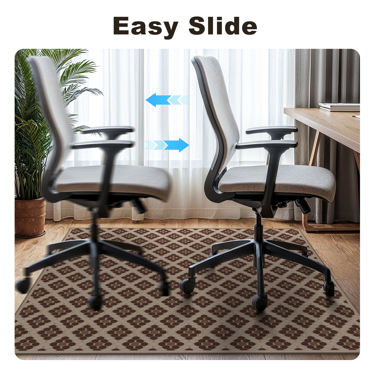 KUETH Protective Flooring Office Chair Mat for Hardwood Floor and Tile Floor, Heavy Duty Desk Chair Mat for Carpets, Anti Slip Office Floor Mats for Rolling Chairs, Low Pile Under Desk Rug