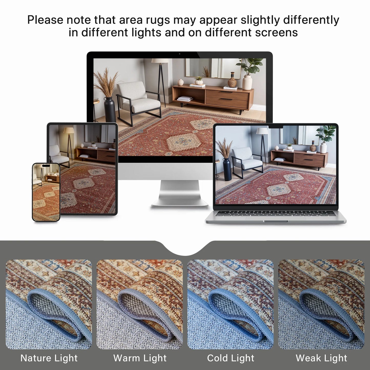 KUETH Area Rugs for Living Room 3x5 Machine Washable Bedroom Rugs Distressed Vintage Print Gray Large Throw Rug Dining Room Aesthetic, Non Slip Carpet with Gripper