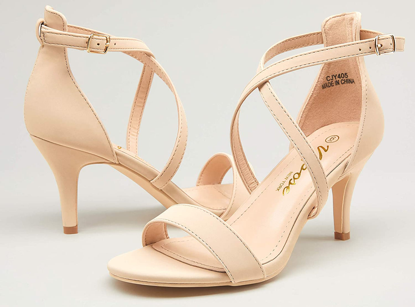 Women's Cross Straps Heeled Sandals | Vepose
