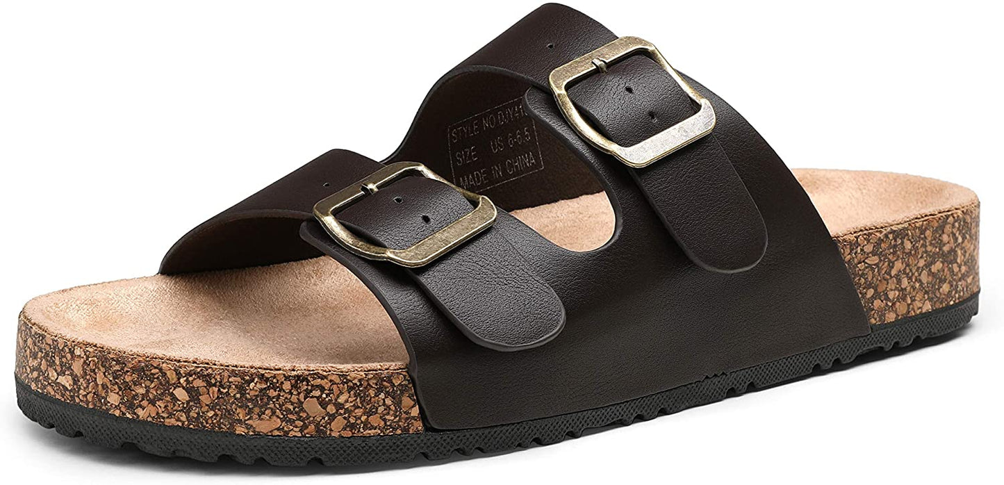 Women's Adjustable Cork Footbed Slippers | Jeossy