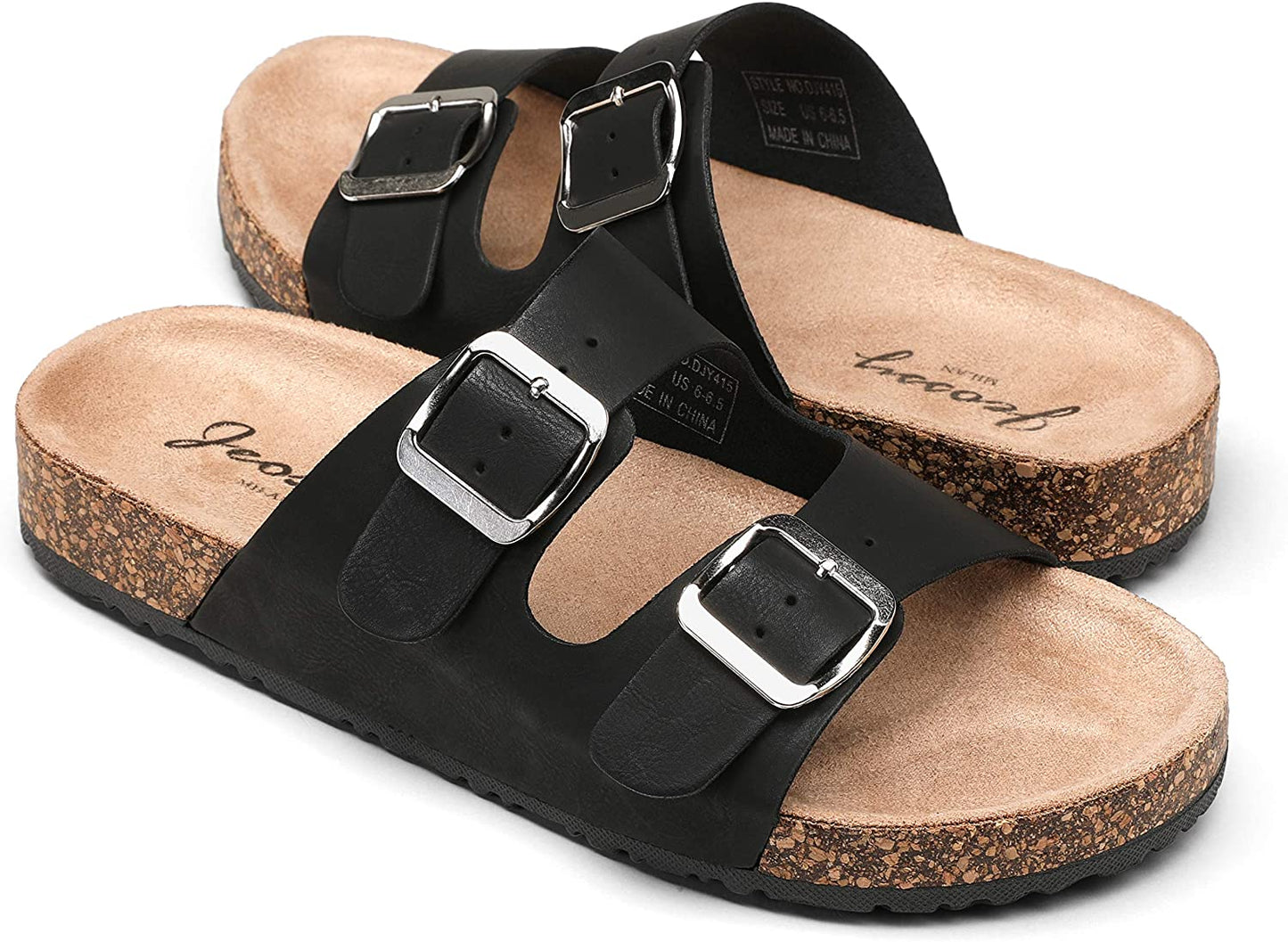 Women's Adjustable Cork Footbed Slippers | Jeossy