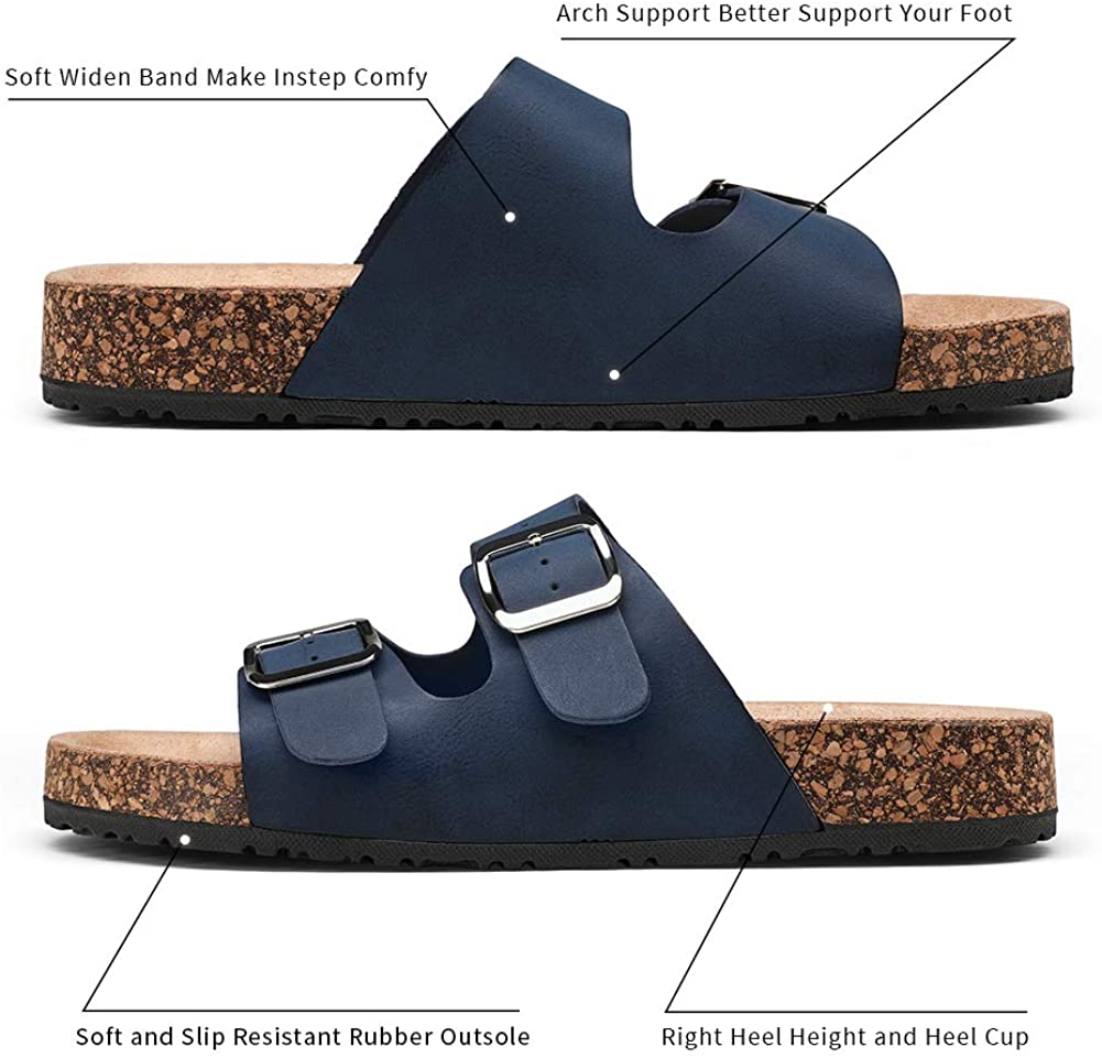Women's Adjustable Cork Footbed Slippers | Jeossy