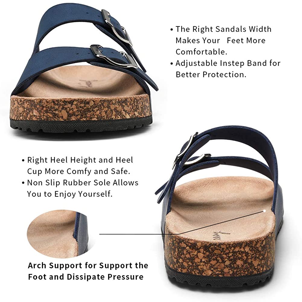 Women's Adjustable Cork Footbed Slippers | Jeossy
