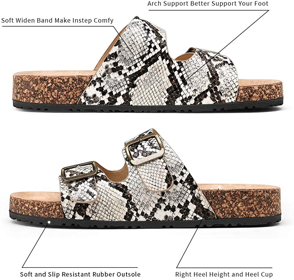 Women's Adjustable Cork Footbed Slippers | Jeossy