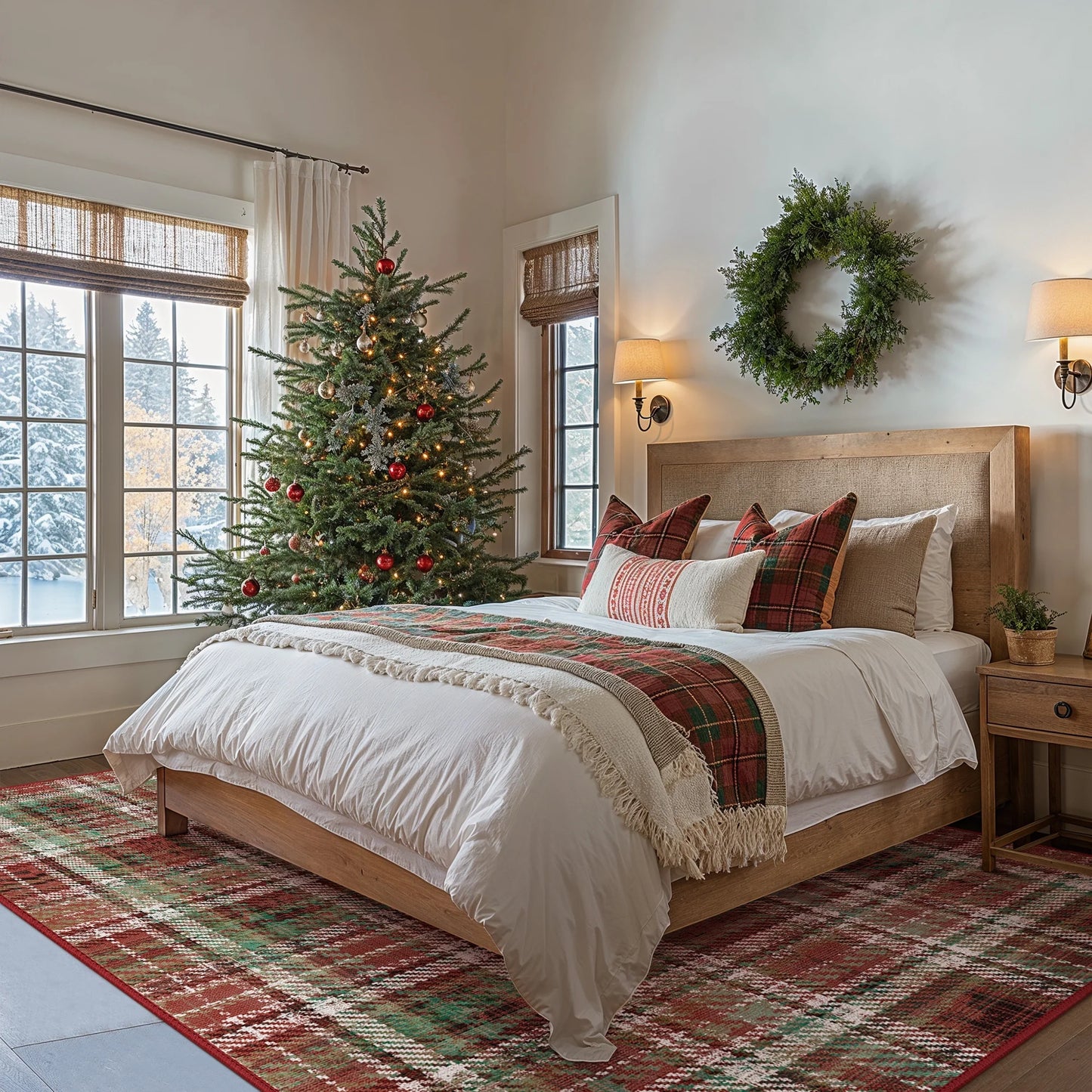 KUETH 3×5 Large Indoor Christmas Area Rug, Christmas Rugs for Living Room,Machine Washable Rug, Printed Holiday Decor, Non-Slip Rug, Bedroom, Kitchen, Dinning Room