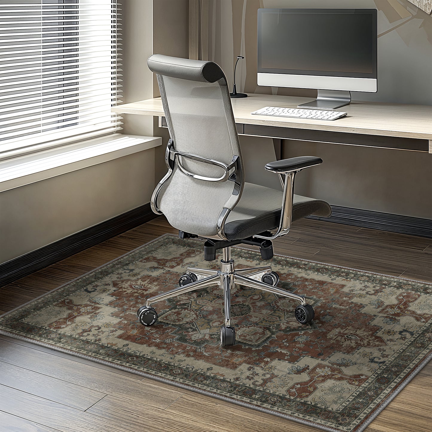 KUETH Protective Flooring Office Chair Mat for Hardwood Floor and Tile Floor, Heavy Duty Desk Chair Mat for Carpets, Anti Slip Office Floor Mats for Rolling Chairs, Low Pile Under Desk Rug