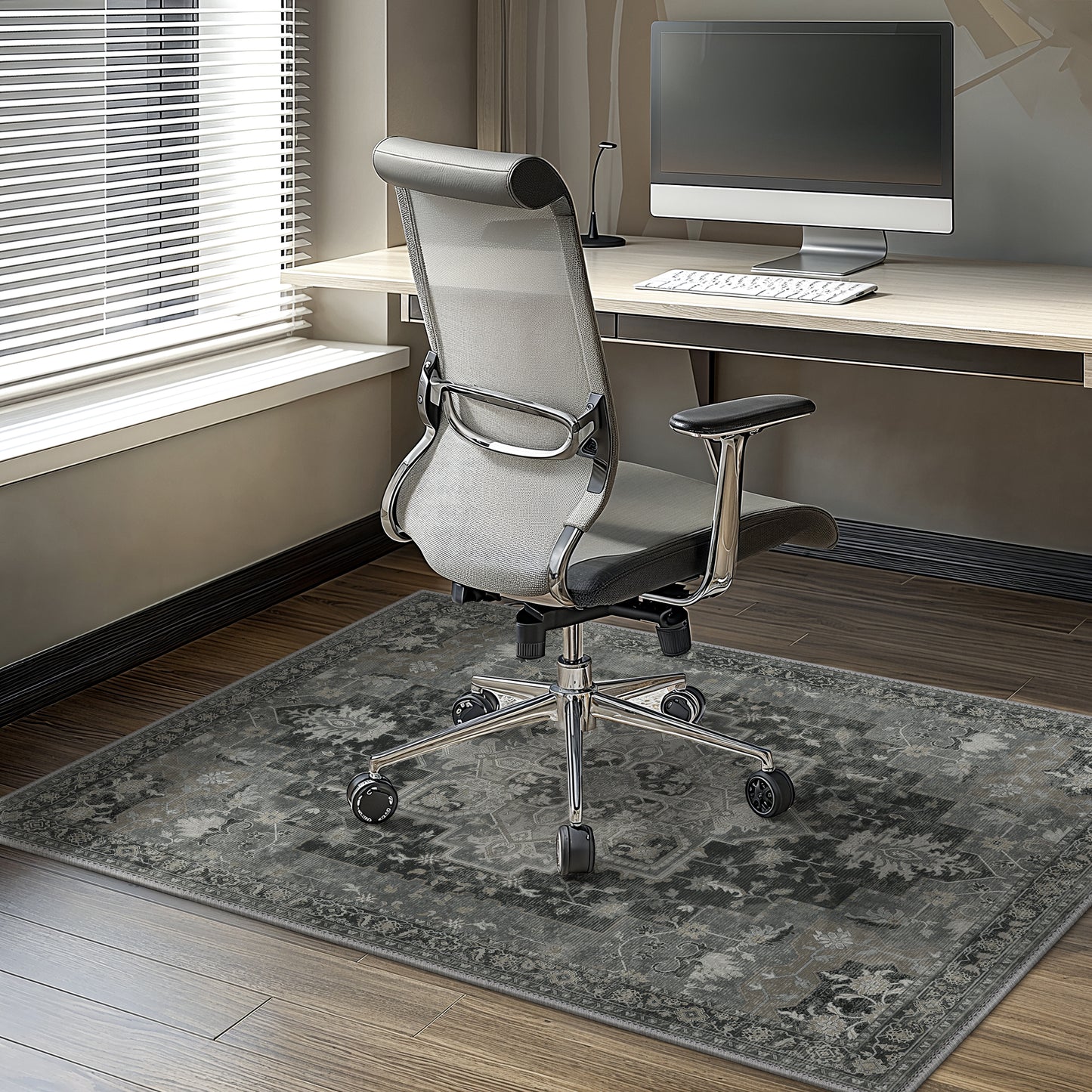 KUETH Protective Flooring Office Chair Mat for Hardwood Floor and Tile Floor, Heavy Duty Desk Chair Mat for Carpets, Anti Slip Office Floor Mats for Rolling Chairs, Low Pile Under Desk Rug