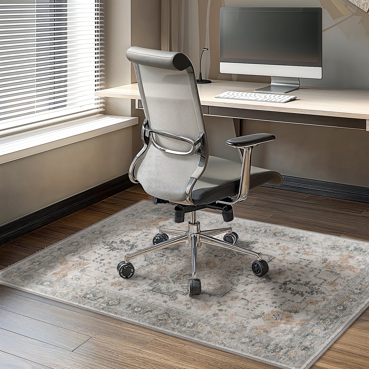 KUETH Protective Flooring Office Chair Mat for Hardwood Floor and Tile Floor, Heavy Duty Desk Chair Mat for Carpets, Anti Slip Office Floor Mats for Rolling Chairs, Low Pile Under Desk Rug