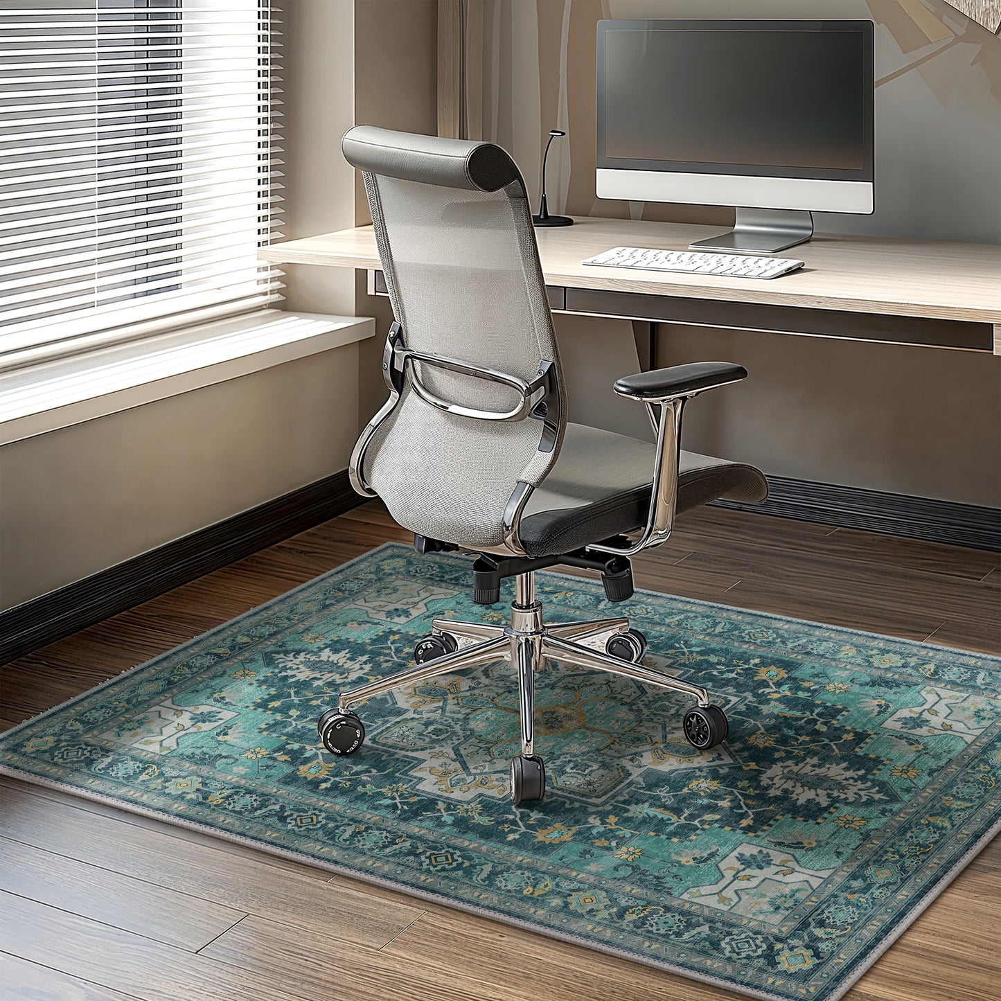 KUETH Protective Flooring Office Chair Mat for Hardwood Floor and Tile Floor, Heavy Duty Desk Chair Mat for Carpets, Anti Slip Office Floor Mats for Rolling Chairs, Low Pile Under Desk Rug