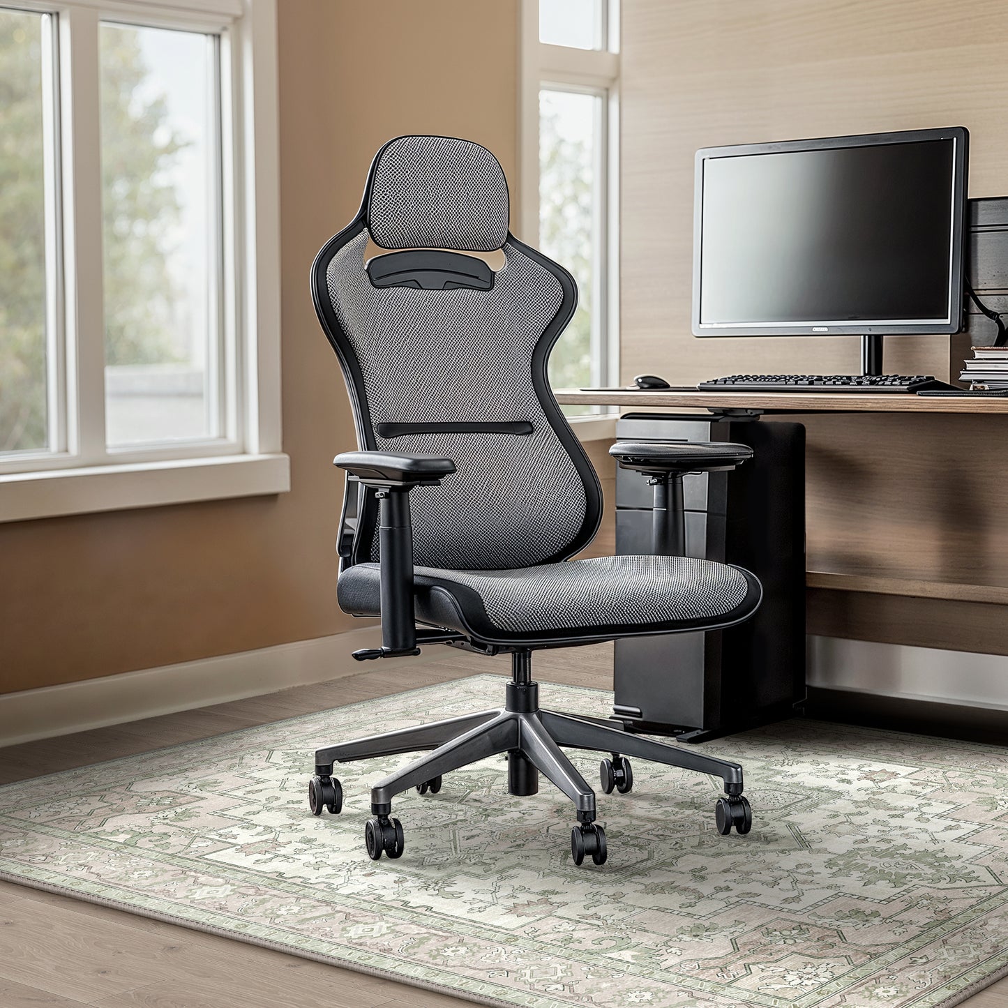 KUETH Protective Flooring Office Chair Mat for Hardwood Floor and Tile Floor, Heavy Duty Desk Chair Mat for Carpets, Anti Slip Office Floor Mats for Rolling Chairs, Low Pile Under Desk Rug