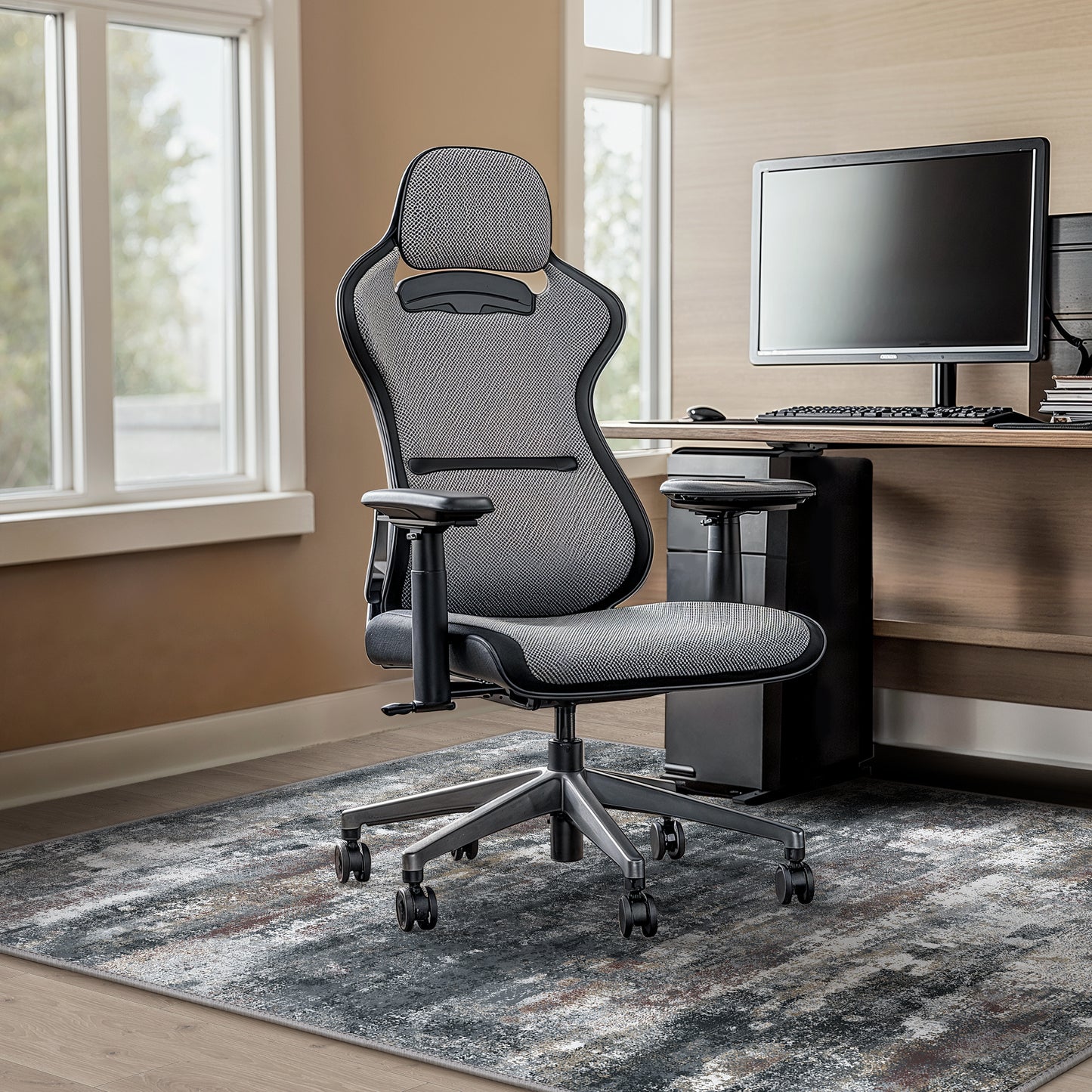 KUETH Protective Flooring Office Chair Mat for Hardwood Floor and Tile Floor, Heavy Duty Desk Chair Mat for Carpets, Anti Slip Office Floor Mats for Rolling Chairs, Low Pile Under Desk Rug