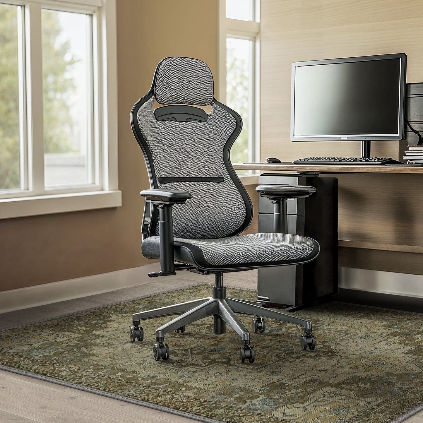 KUETH Protective Flooring Office Chair Mat for Hardwood Floor and Tile Floor, Heavy Duty Desk Chair Mat for Carpets, Anti Slip Office Floor Mats for Rolling Chairs, Low Pile Under Desk Rug