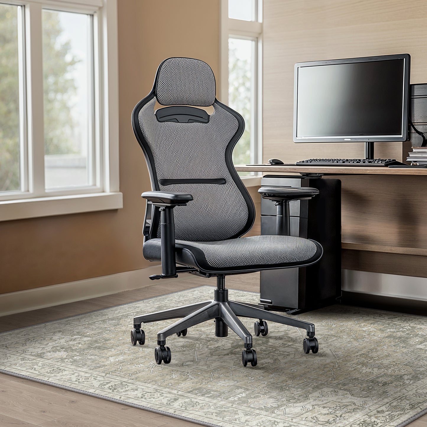 KUETH Protective Flooring Office Chair Mat for Hardwood Floor and Tile Floor, Heavy Duty Desk Chair Mat for Carpets, Anti Slip Office Floor Mats for Rolling Chairs, Low Pile Under Desk Rug