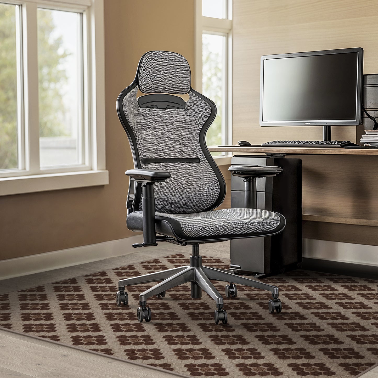 KUETH Protective Flooring Office Chair Mat for Hardwood Floor and Tile Floor, Heavy Duty Desk Chair Mat for Carpets, Anti Slip Office Floor Mats for Rolling Chairs, Low Pile Under Desk Rug