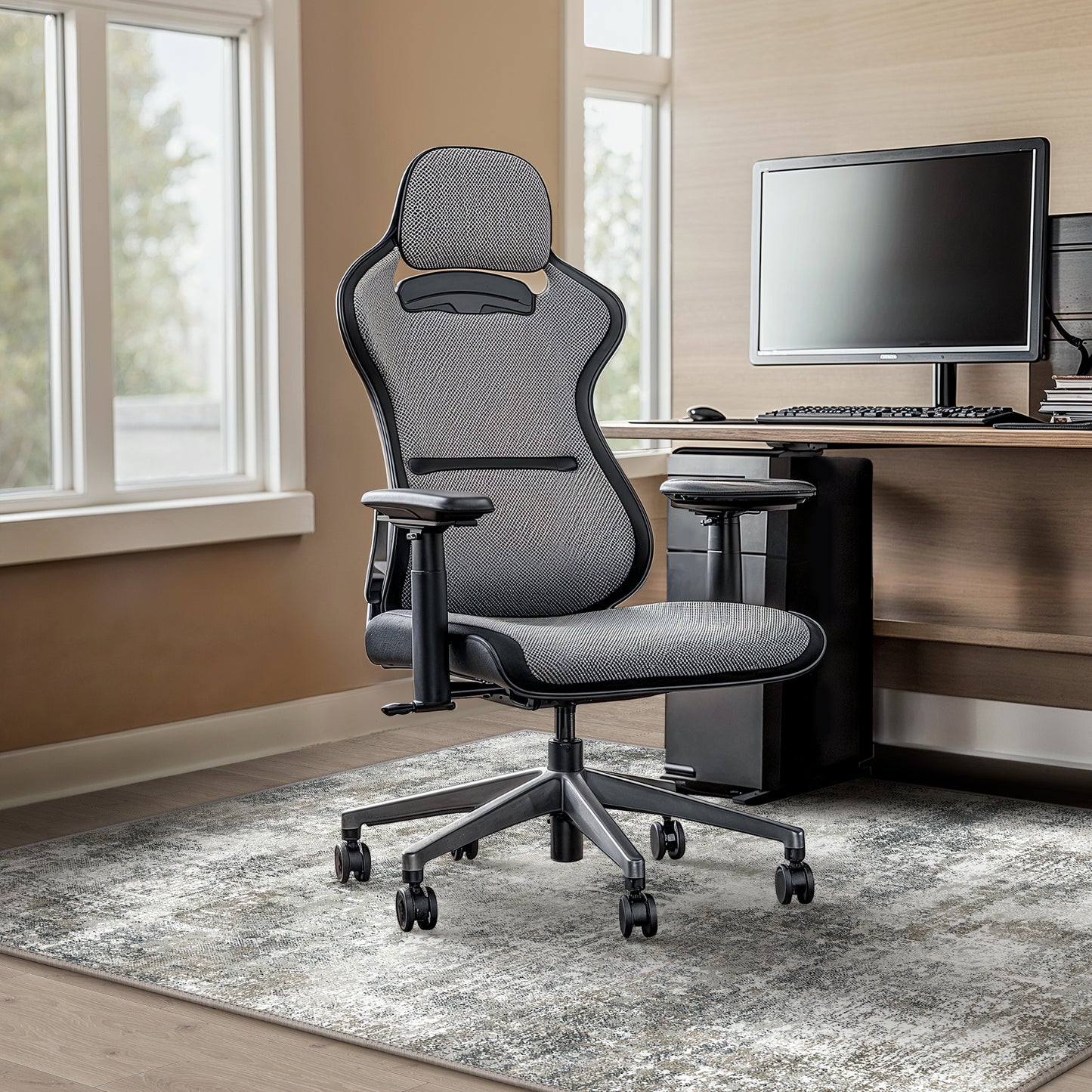 KUETH Protective Flooring Office Chair Mat for Hardwood Floor and Tile Floor, Heavy Duty Desk Chair Mat for Carpets, Anti Slip Office Floor Mats for Rolling Chairs, Low Pile Under Desk Rug