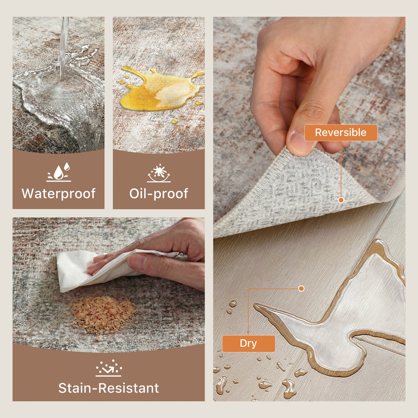 KUETH Kitchen Mats for Floor,Sets of 3 Non Slip Washable Abstract Kitchen Rugs 20"x32"+20"x48"+20"x59", Kitchen Runner Rug with Waterproof for Hallway, Laundry, Bathroon and Bedroom