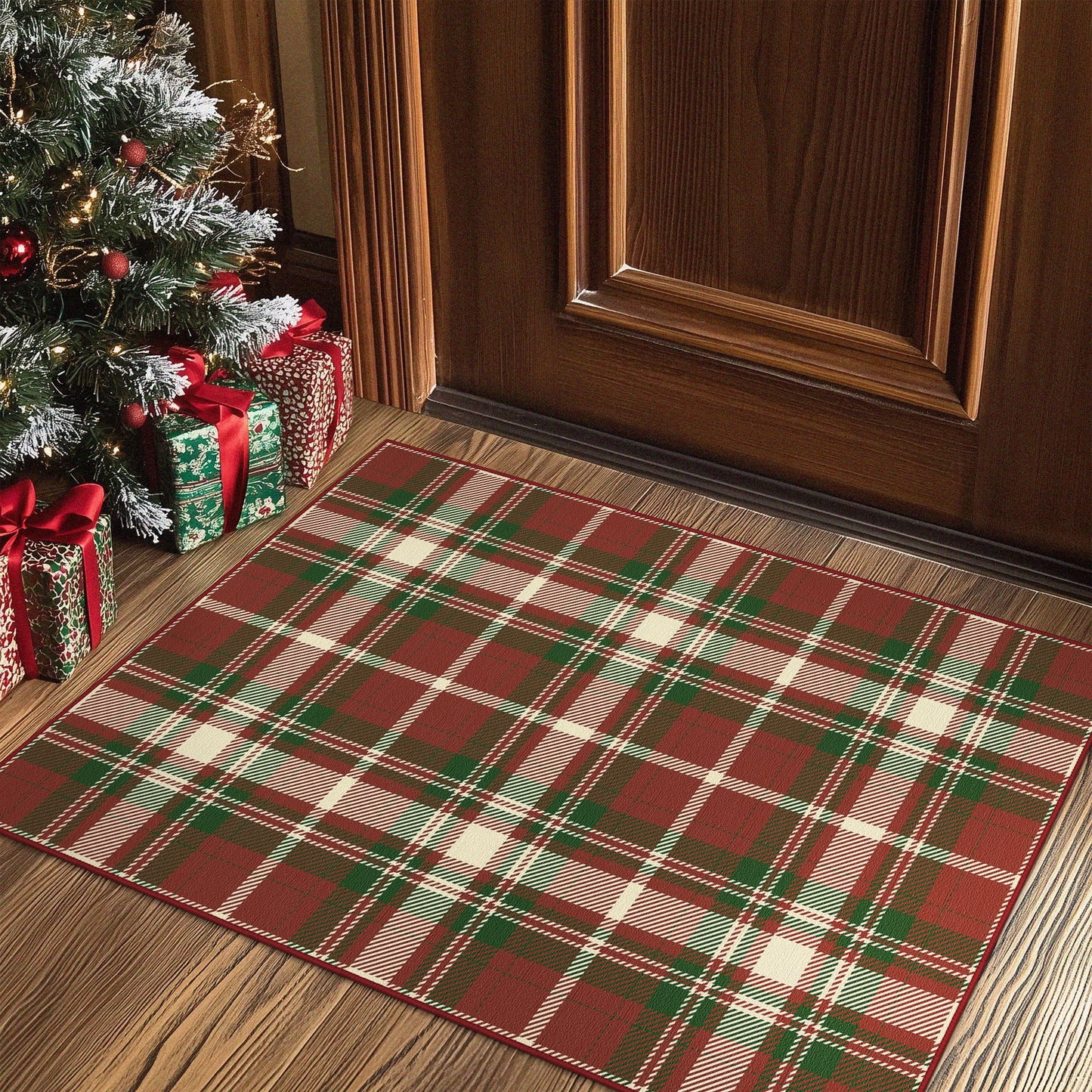 KUETH Christmas Area Rug 2×3 for Kitchen Indoor, Machine Washable Rug, Christmas Rugs for Living room，Printed Holiday Decor, Non-Slip Rug, Bedroom, Kitchen, Dinning Room