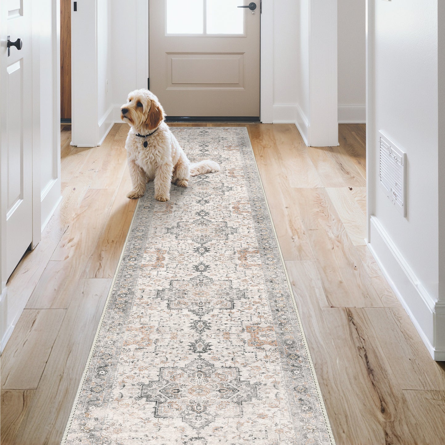 KUETH  Area Rugs for Living Room, Non Slip Machine Washable Retro Rugs, Ultra-thin Print Rug for Bedroom, Dining Room, Home Office.