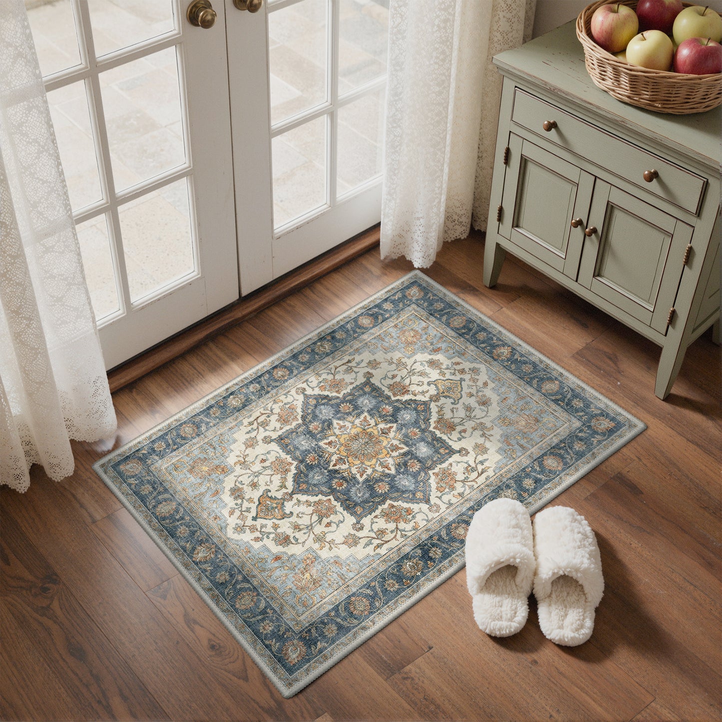 KUETH  Area Rugs Machine Washable Rugs for Living Room, Non Slip Throw Rug with Rubber Backing, Rug for Entryway、Bedroom、Kitchen、Floor and Dining Room