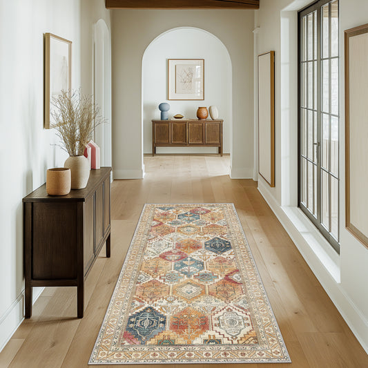 Area Rug for Living Room Machine Washable Rugs with Non-slips Clay