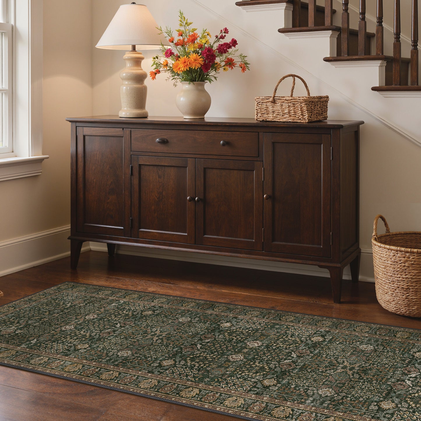 KUETH  Area Rugs Machine Washable Rugs for Living Room, Non Slip Throw Rug with Rubber Backing, Rug for Entryway、Bedroom、Kitchen、Floor and Dining Room