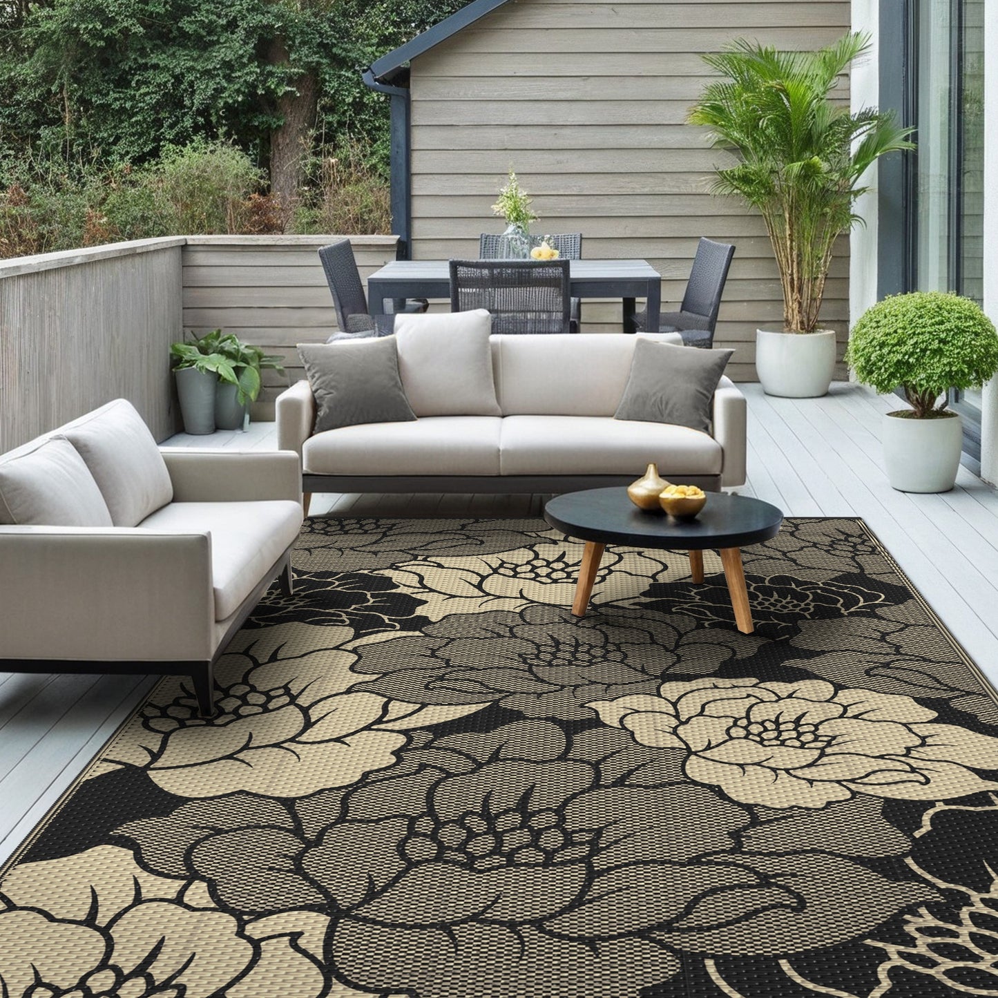 https://www.walmart.com/ip/KUETH-8-x-10-Outdoor-Rug-Plastic-Waterproof-Outside-Foldable-Flower-Mat-UV-Resistant-Patio-RV-Deck-Carpet-BLACK-BEIGE/18246812550