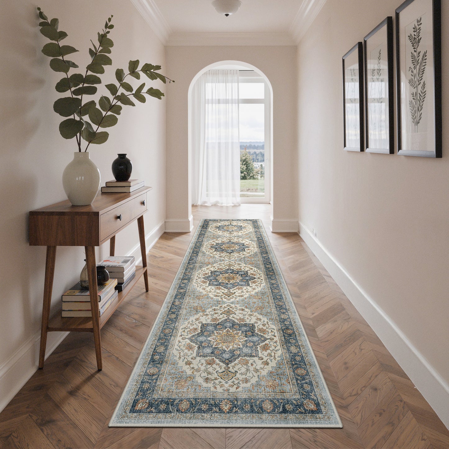 KUETH  Area Rugs Machine Washable Rugs for Living Room, Non Slip Throw Rug with Rubber Backing, Rug for Entryway、Bedroom、Kitchen、Floor and Dining Room