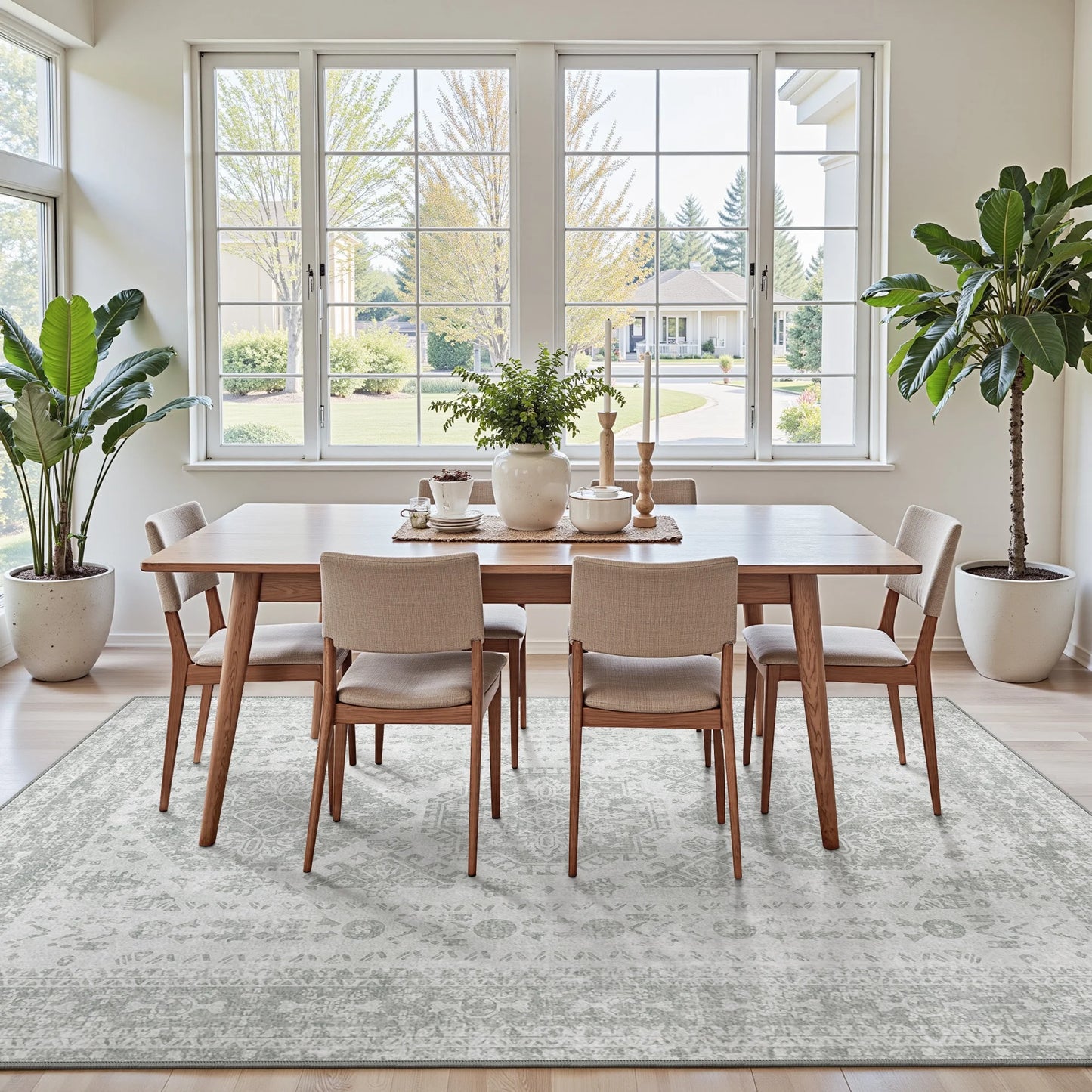 KUETH 5X7 Area Rugs Machine Washable Rugs for Living Room, Non Slip Throw Rug with Rubber Backing, Rug for Entryway、Bedroom、Kitchen、Floor and Dining Room