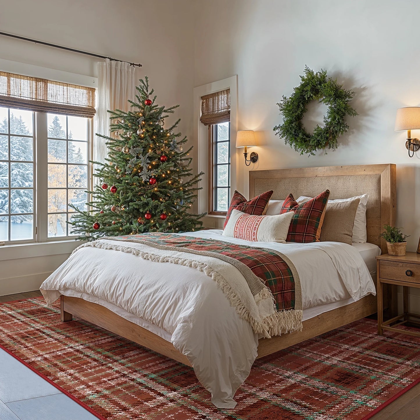 KUETH Large Indoor Christmas Area Rug 3×5, Christmas Rugs for Living Room,Machine Washable Rug, Printed Holiday Decor, Non-Slip Rug, Bedroom, Kitchen, Dinning Room