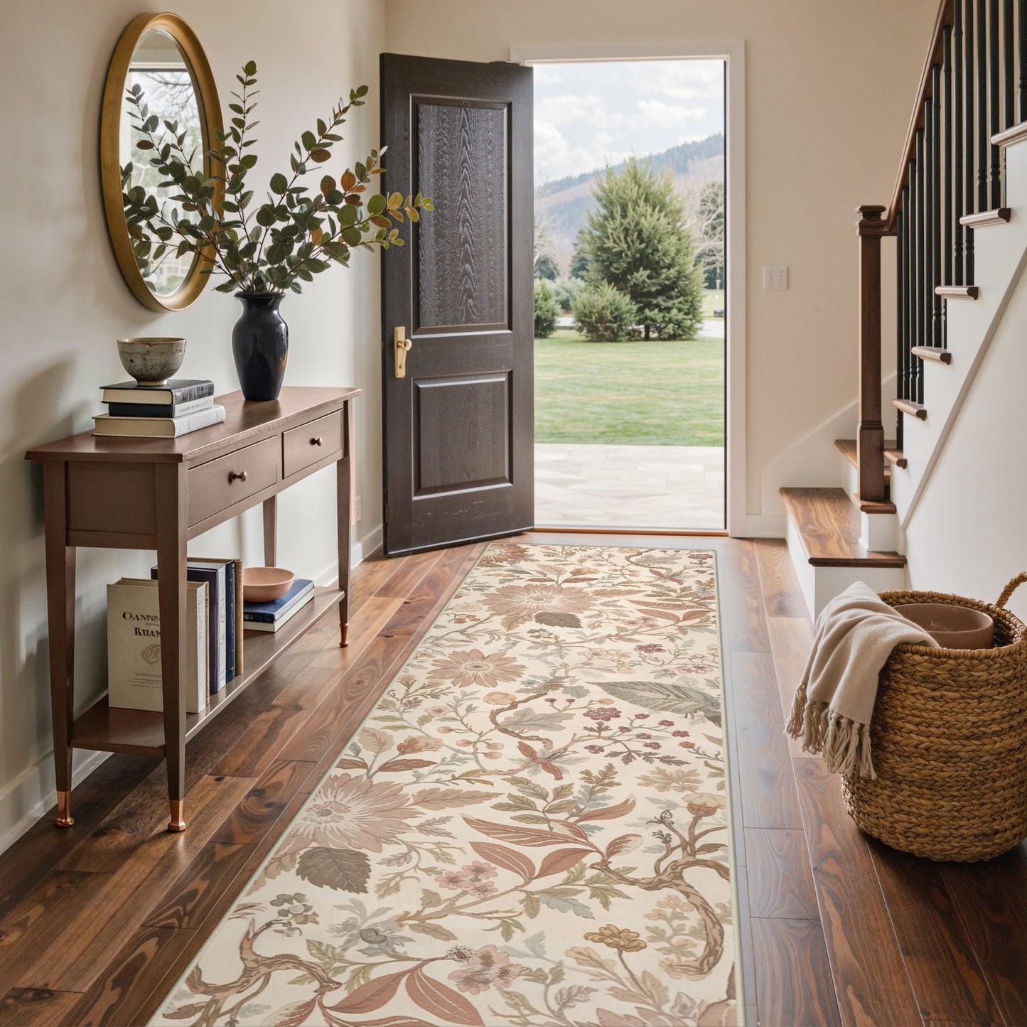 KUETH  Area Rugs Machine Washable Rugs for Living Room, Non Slip Throw Rug with Rubber Backing, Rug for Entryway、Bedroom、Kitchen、Floor and Dining Room