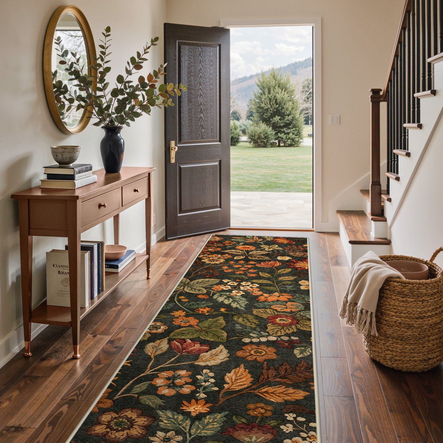 KUETH  Area Rugs Machine Washable Rugs for Living Room, Non Slip Throw Rug with Rubber Backing, Rug for Entryway、Bedroom、Kitchen、Floor and Dining Room