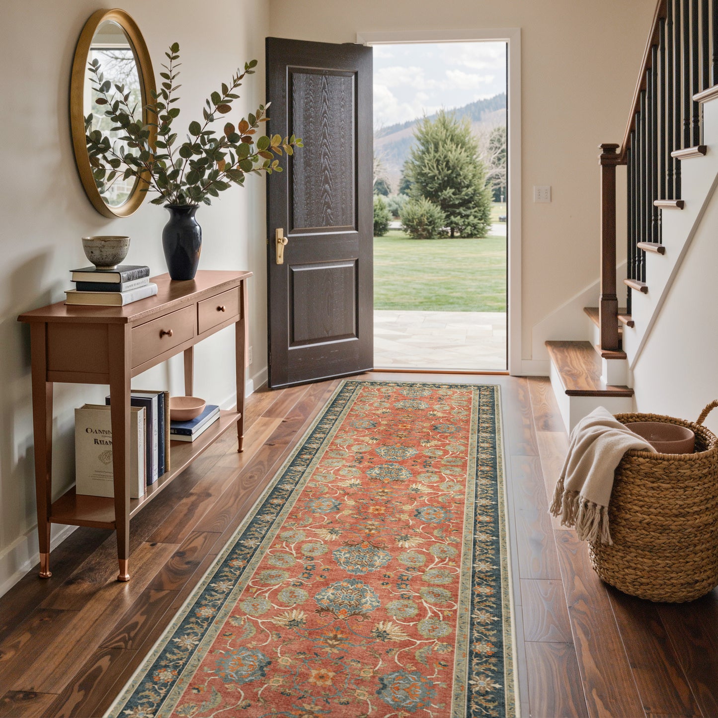 KUETH  Area Rugs Machine Washable Rugs for Living Room, Non Slip Throw Rug with Rubber Backing, Rug for Entryway、Bedroom、Kitchen、Floor and Dining Room