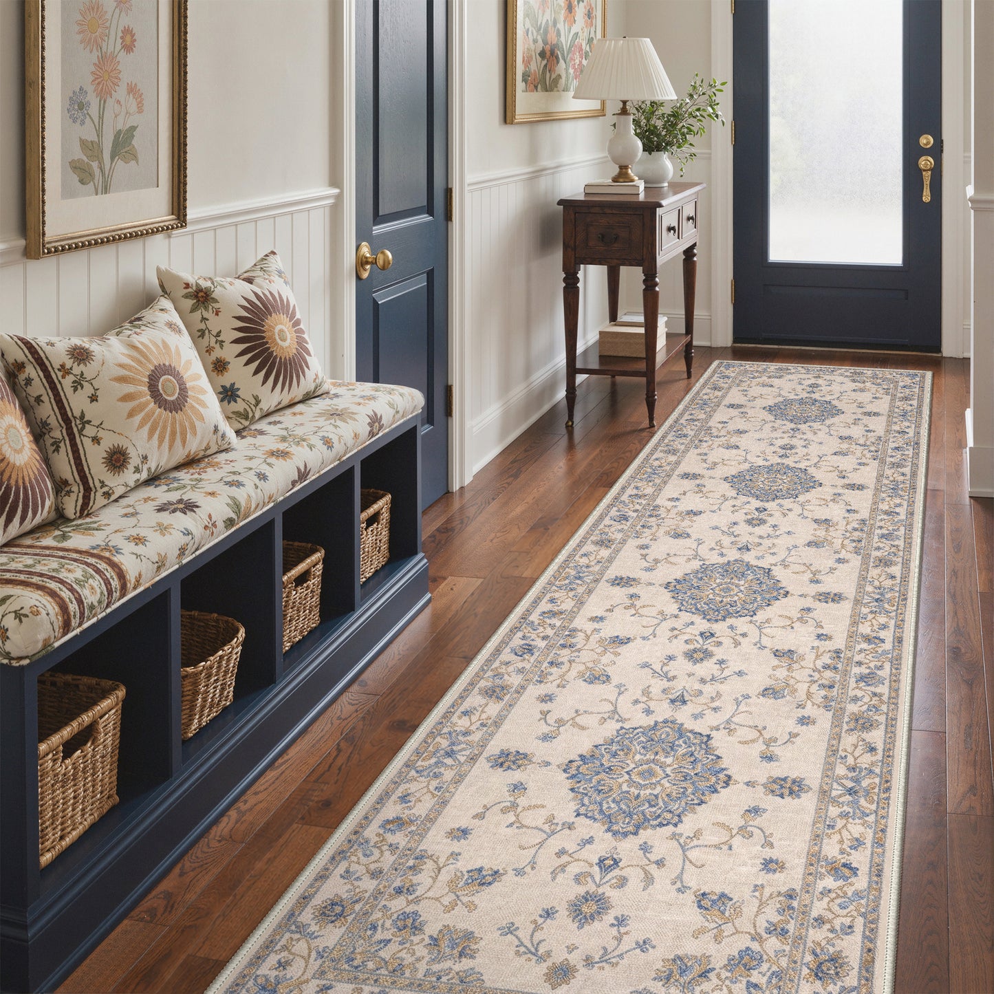 KUETH  Area Rugs Machine Washable Rugs for Living Room, Non Slip Throw Rug with Rubber Backing, Rug for Entryway、Bedroom、Kitchen、Floor and Dining Room