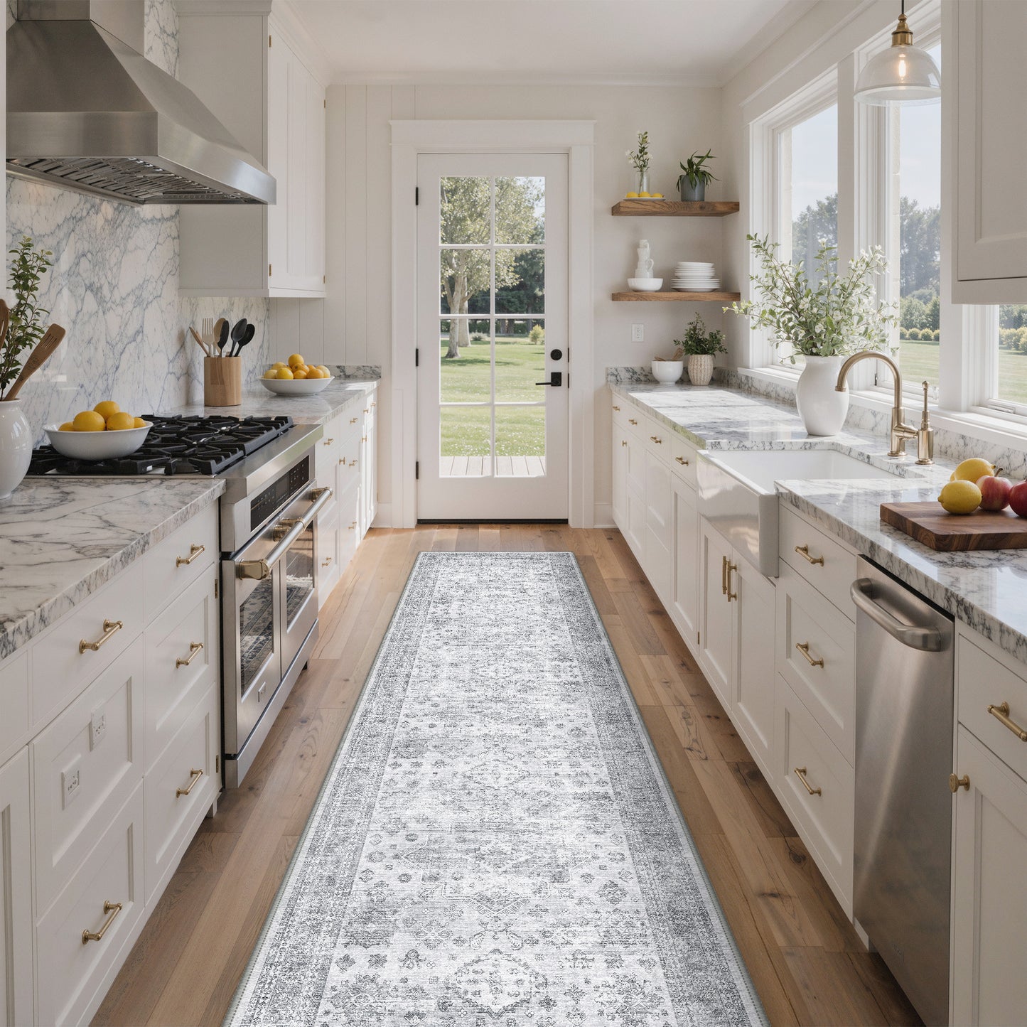 KUETH  Area Rugs Machine Washable Rugs for Living Room, Non Slip Throw Rug with Rubber Backing, Rug for Entryway、Bedroom、Kitchen、Floor and Dining Room