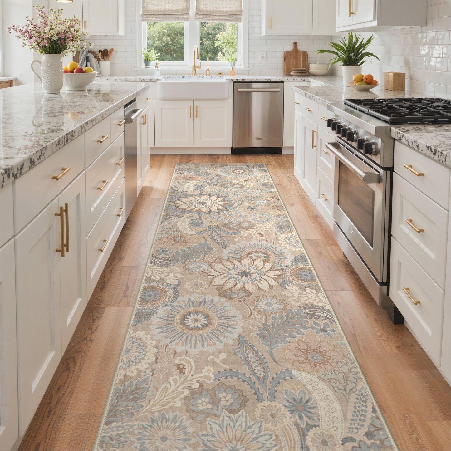 KUETH  Area Rugs Machine Washable Rugs for Living Room, Non Slip Throw Rug with Rubber Backing, Rug for Entryway、Bedroom、Kitchen、Floor and Dining Room