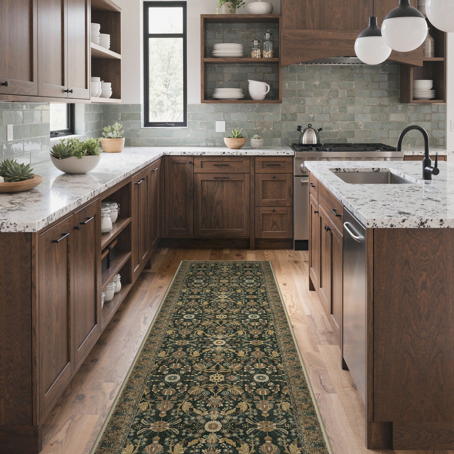 KUETH  Area Rugs Machine Washable Rugs for Living Room, Non Slip Throw Rug with Rubber Backing, Rug for Entryway、Bedroom、Kitchen、Floor and Dining Room