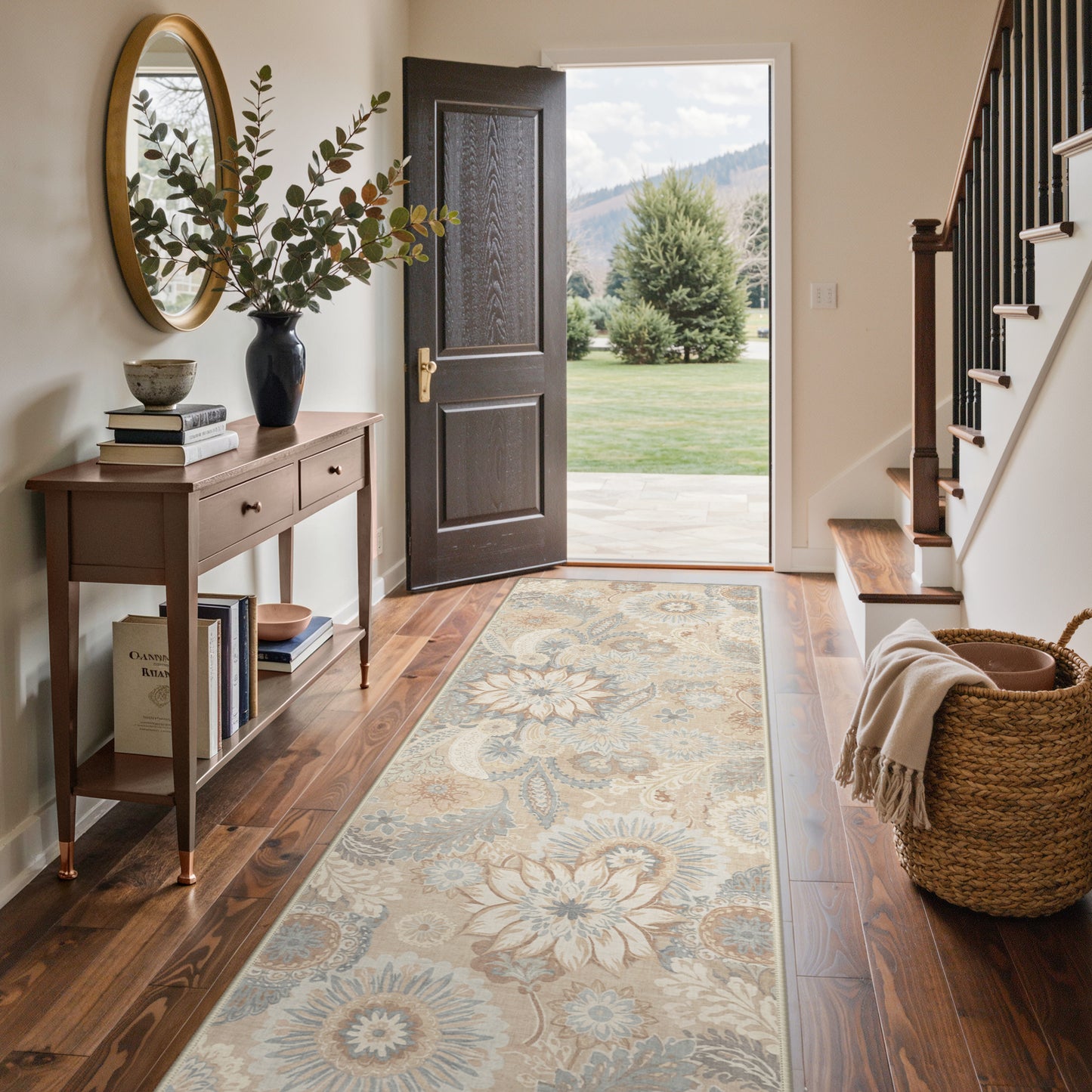 KUETH  Area Rugs Machine Washable Rugs for Living Room, Non Slip Throw Rug with Rubber Backing, Rug for Entryway、Bedroom、Kitchen、Floor and Dining Room