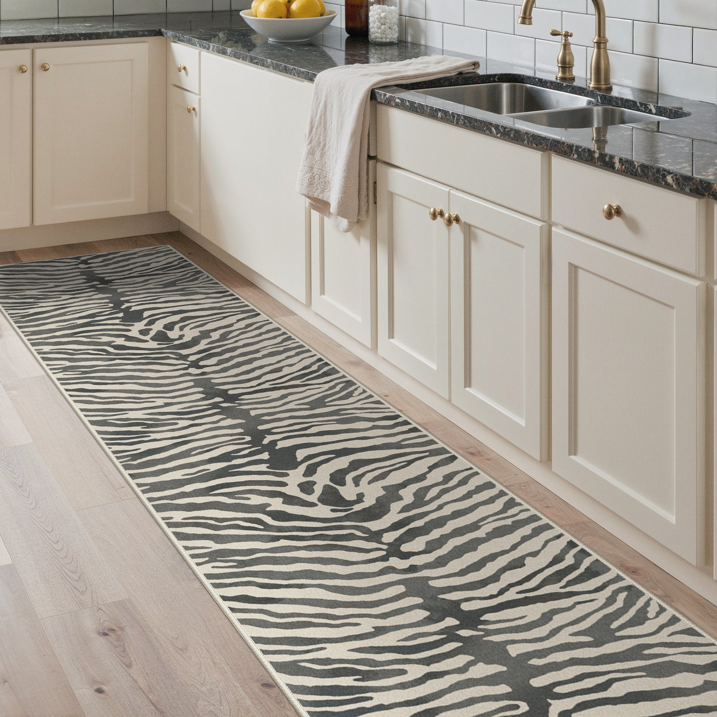 KUETH 5x7 Zebra Area Rugs Machine Washable Rugs for Living Room, Non Slip Flat Pile Rug with Rubber Backing, Modern Rug for Entryway Bedroom Dining Room Home Office