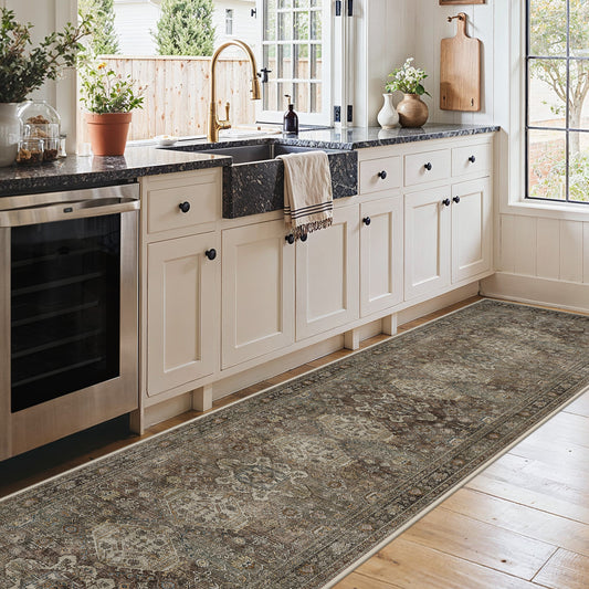 KUETH  Area Rugs Machine Washable Rugs for Living Room, Non Slip Throw Rug with Rubber Backing, Rug for Entryway、Bedroom、Kitchen、Floor and Dining Room